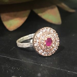 925 Colored Swarovski Ring